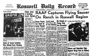 Portada del Roswell Daily Record del 8 de julio de 1947 dando la noticia oficial de la captura de un “disco volante