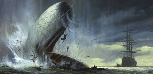 Pintura de Paul Lasaine para una película de animación de ’Moby Dick’ producida por Dramworks, que no se llegó a rodar
