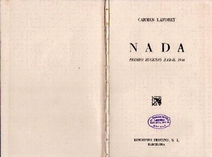 Una imagen de la primera edición de Nada, ganadora del nadal en 1944